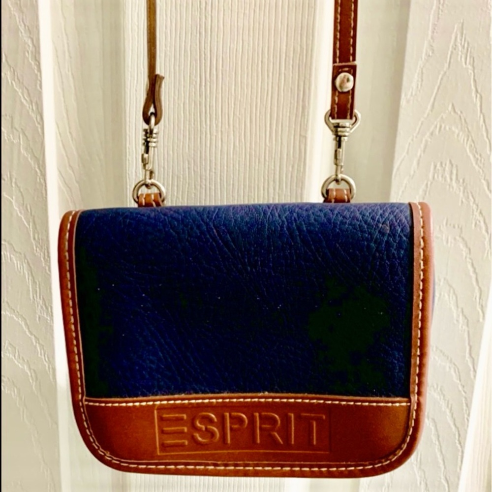 Esprit Navy and Tan Crossbody Bag